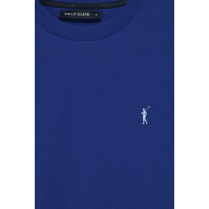 Camiseta azul royal con cuello redondo y bordado Rigby Go