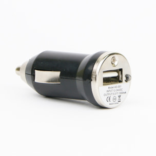 DAM CARICABATTERIA DA AUTO USB 2x2x5 Cm. Colore nero