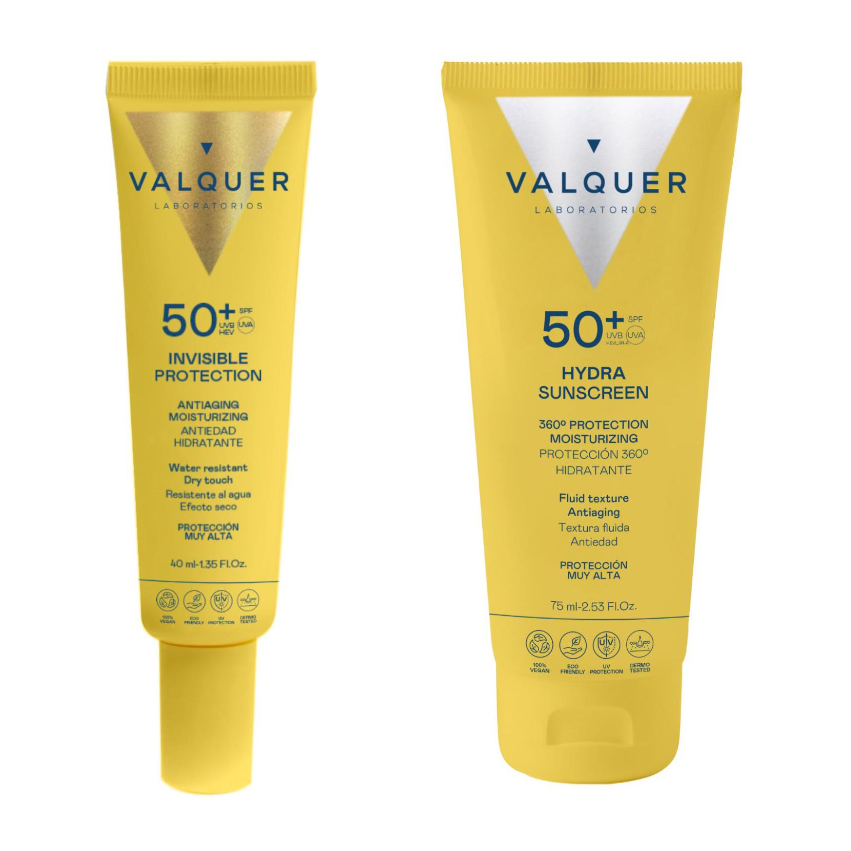 Valquer Pack Solar Facial Invisible Protection e Hydra Sunscreen SPF 50+