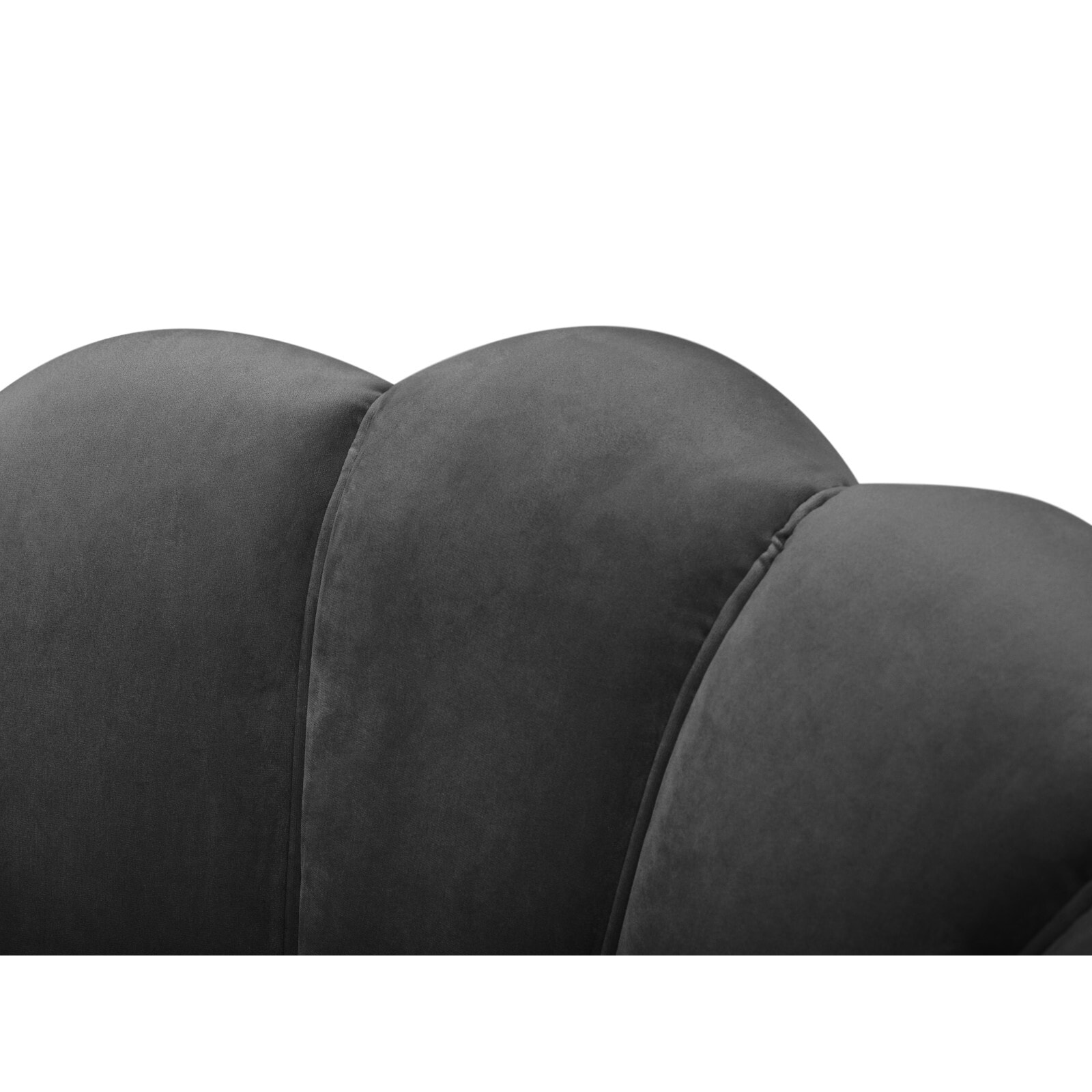 Fauteuil "Kingston" en velours gris foncé