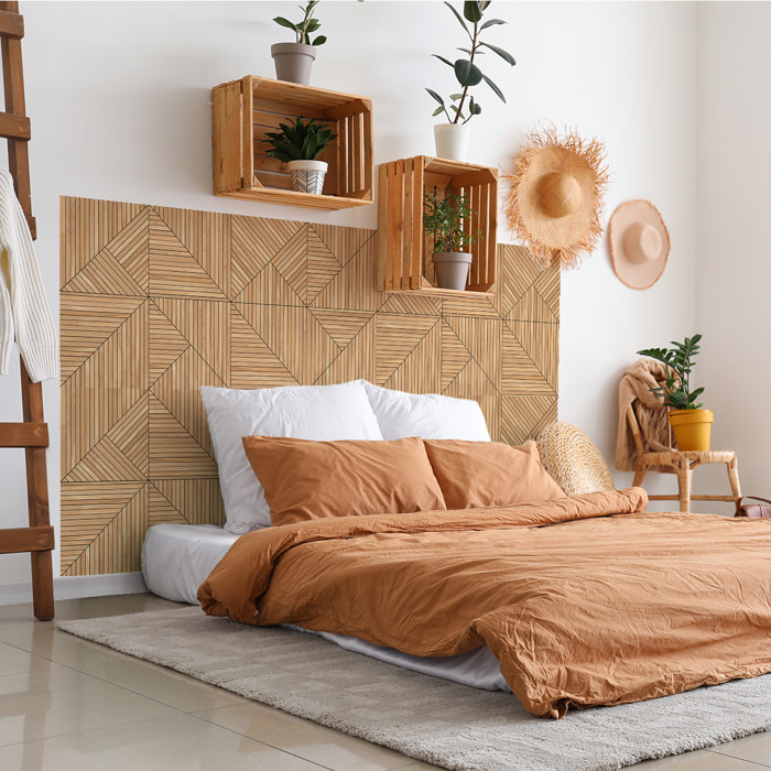 Rouleau revêtement adhésif vinyle au mètre - Sticker mural tête de lit - BOIS ART DÉCO