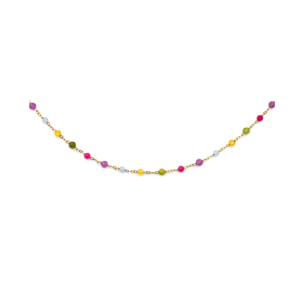 Collar Stella Color Acero Baño Oro