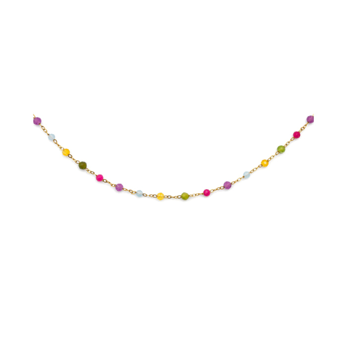 Collar Stella Color Acero Baño Oro