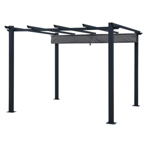 Pergola autoportante 3 × 3m CASSIS grise - structure aluminium