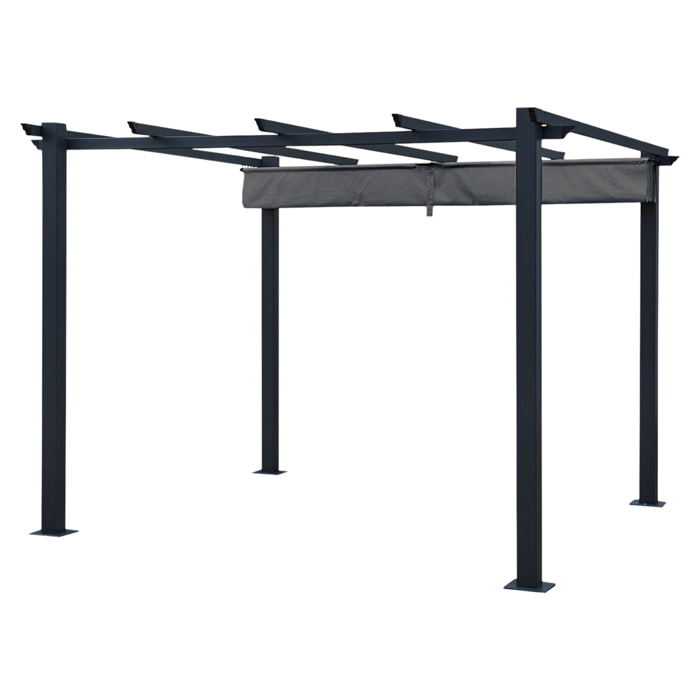 Pergola autoportante 3 × 3m CASSIS grise - structure aluminium