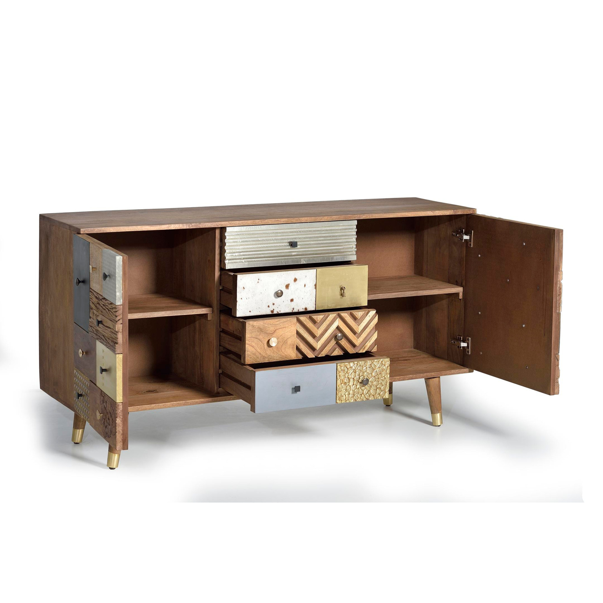 Aparador de Madera de Mango Estilo Boho Retro