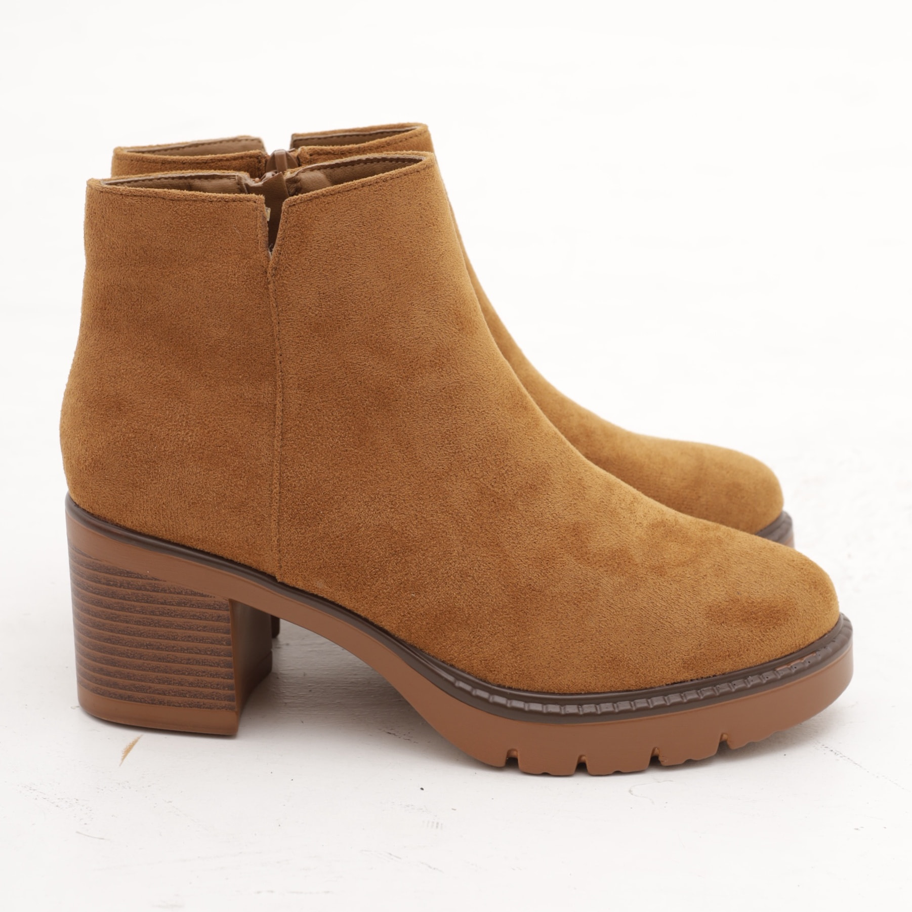 STIVALETTO BASSO LISCIO MARRONE