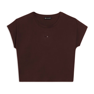 T-shirt donna con stampa sulle spalle