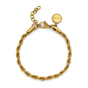 Pulsera Big Cord Acero Baño Oro