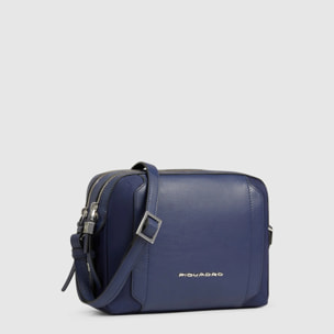 Piquadro Tracolla modello camera case in tessuto riciclato e pelle