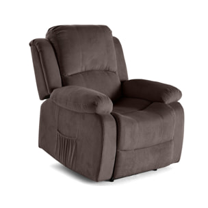 Armand - fauteuil relax électrique en velours côtelé - Marron