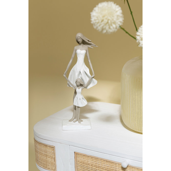 J-Line Figurine mère et fille, cadeau mère fille, statue moderne en polyrésine, cadeau maman pour la fête des mères et les anniversaires, figurines déco modernes pour le salon, hauteur 32.5 cm