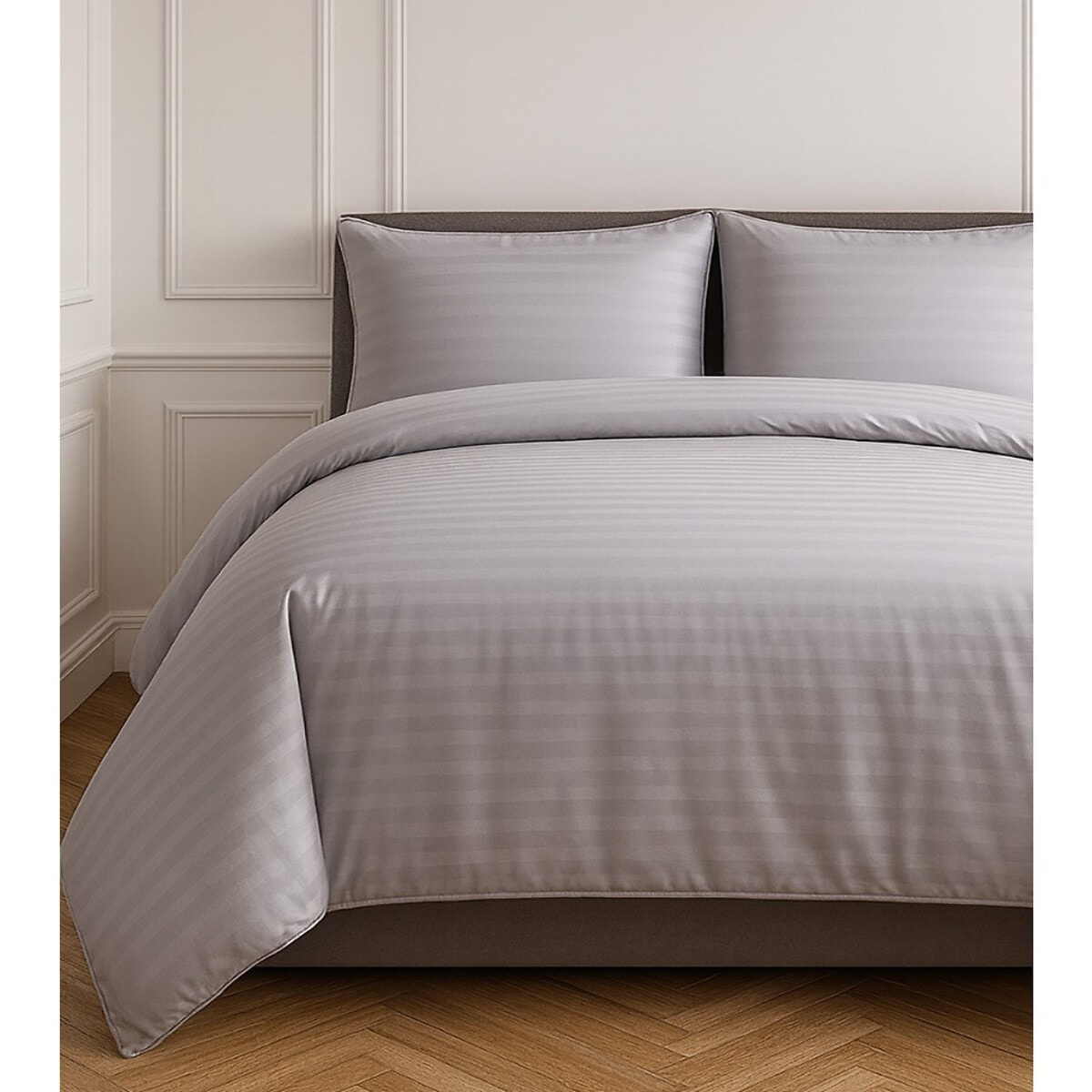 Parure de couette 3 pcs 100% satin de coton grise