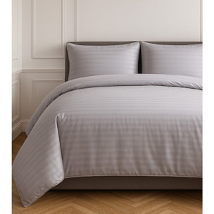 Parure de couette 3 pcs 100% satin de coton grise