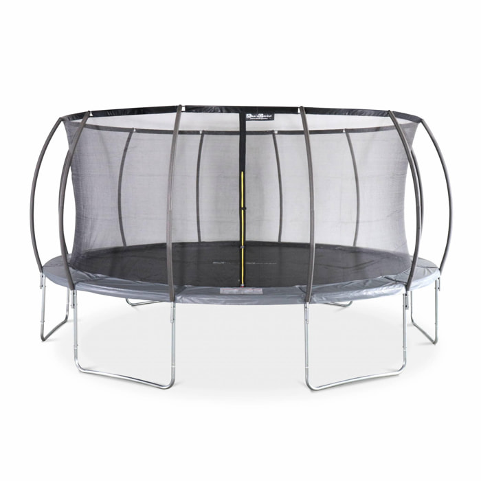 Trampoline rond Ø 490cm gris avec filet de protection intérieur - Jupiter Inner – Nouveau modèle - trampoline de jardin 4.90m 490 cm |Design | Qualité PRO | Normes EU