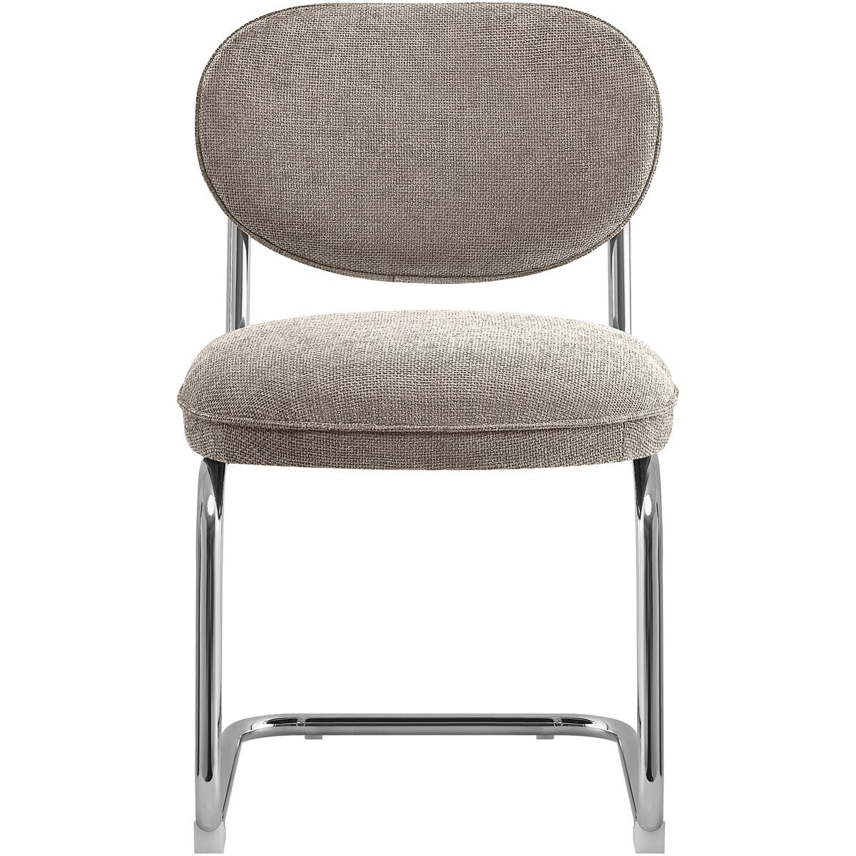 Lot de 2 chaises de salle à manger chromées en tissu chenille - LOU