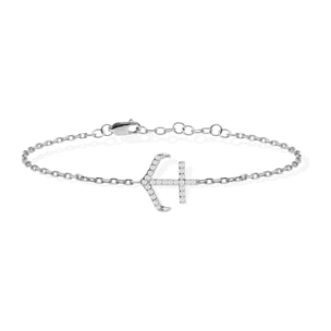 Bracciale Hiriwa 925 a Catena Argento Pietre Bianche Ancora