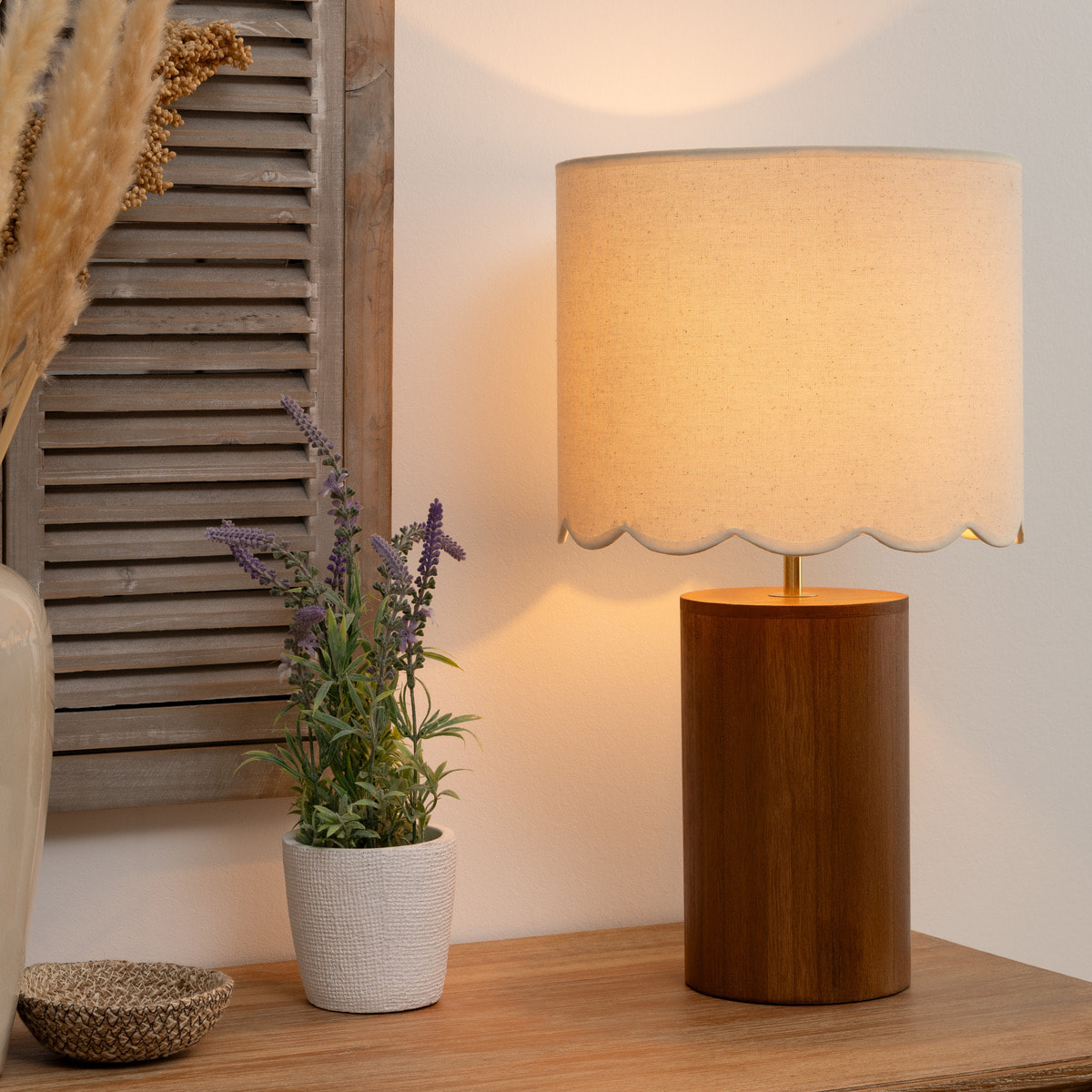 Lampe à poser "Vania" H50cm marron