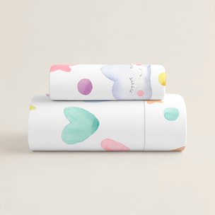 Cool Kids - Funda Nórdica Estampada - Infantil - Cierre Solapa - 100% Algodón - Incluye 1 Funda de Almohada - Confetti