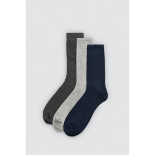 Confezione da 3 calzini basico in bambù in colori neutri