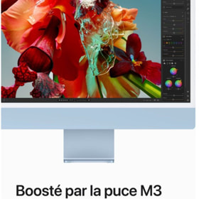 Ordinateur Apple IMAC 24' M3 8Go 256Go CPU 8 GPU 10 Bleu