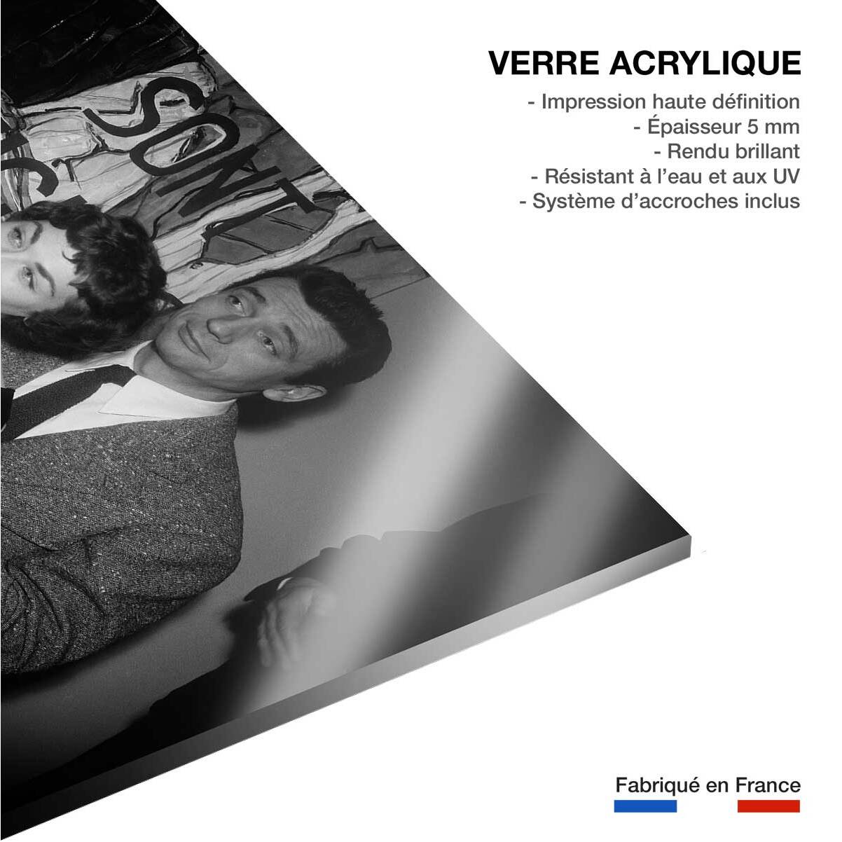Tableau noir et blanc Photo de Yves Montand Tableau plexiglas