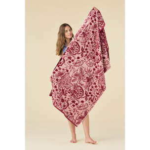 Telo mare 90x170 cm in spugna velour bordeaux con stampa acquerello Noidinotte