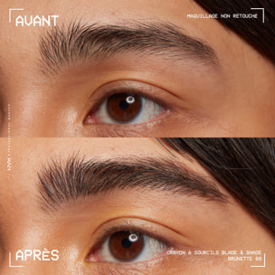 NYX Professional Makeup Blade & Shade, Crayon sourcils double embout, tenue jusqu'à 16h, Brunette