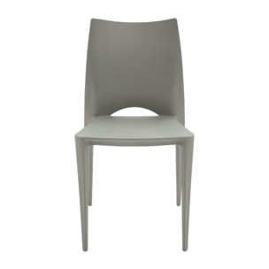 Set 2 sedie impilabili in polipropilene colore grigio