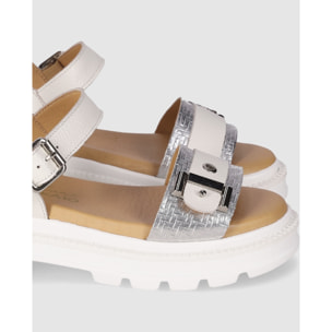 Sandalias de Piel - Blanco - Tacón: 3 cm