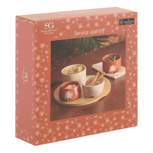 Service apéritif Sunshine 5 pièces D26xp8,5cm