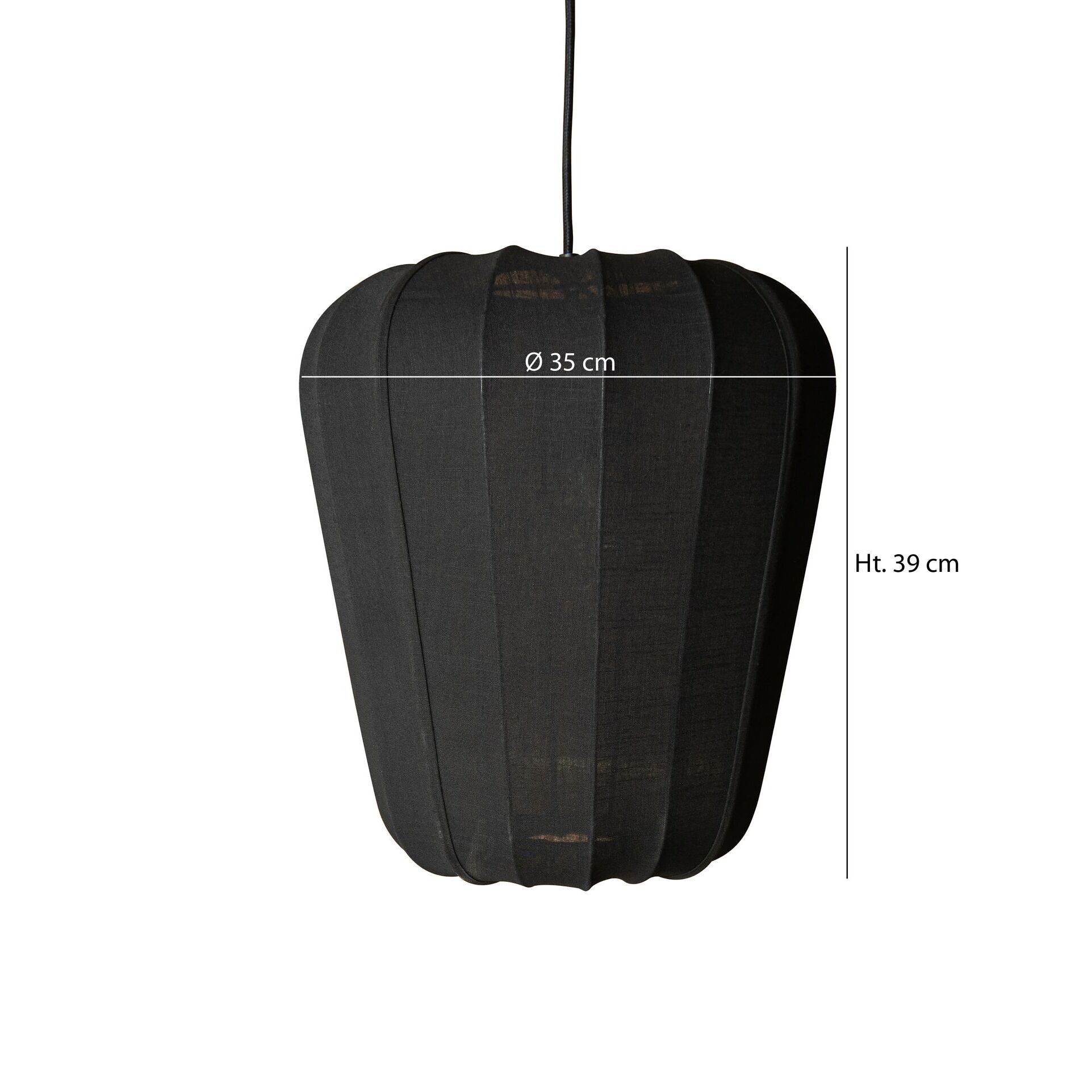 Suspension en coton noir et métal h39cm ALBA