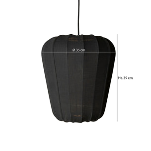Suspension en coton noir et métal h39cm ALBA