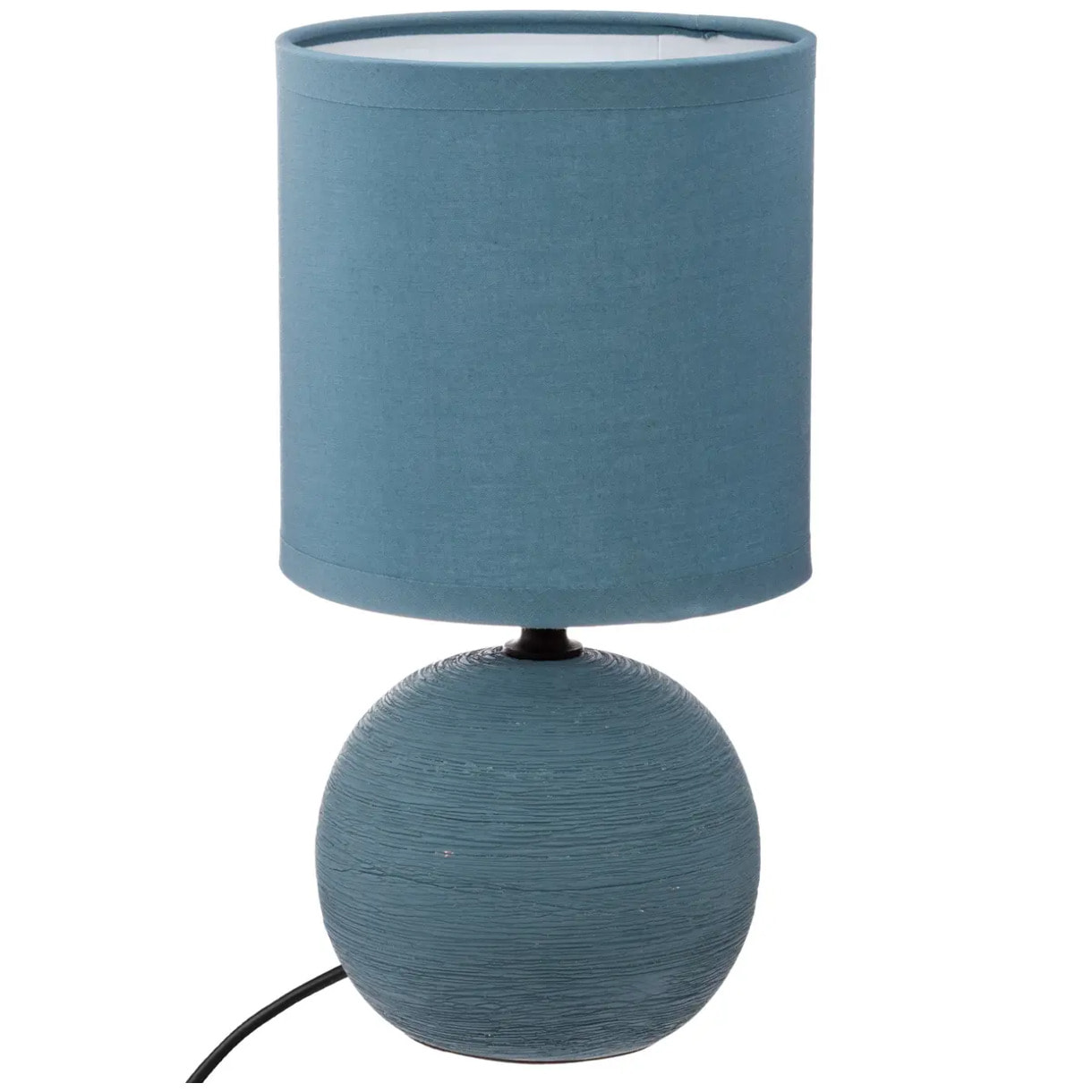 Lampe "Timeo" bleue striée - céramique H25 cm