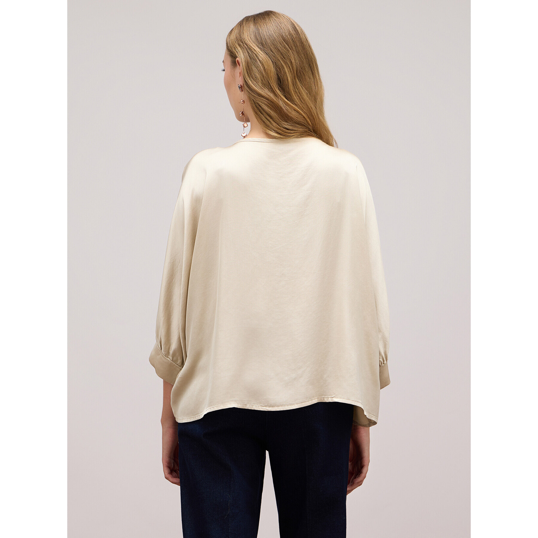 Oltre - Blusa in raso di viscosa - Beige