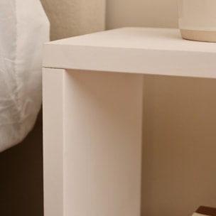 Table de chevet en bois massif blanc 40x20cm Hauteur: 40 Longueur: 40 Largeur: 20
