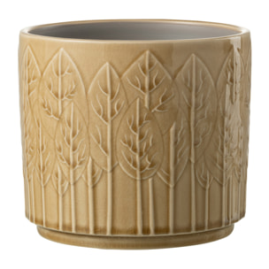 J-Line cache-pot Feuille - céramique - beige - large - Ø 17 cm