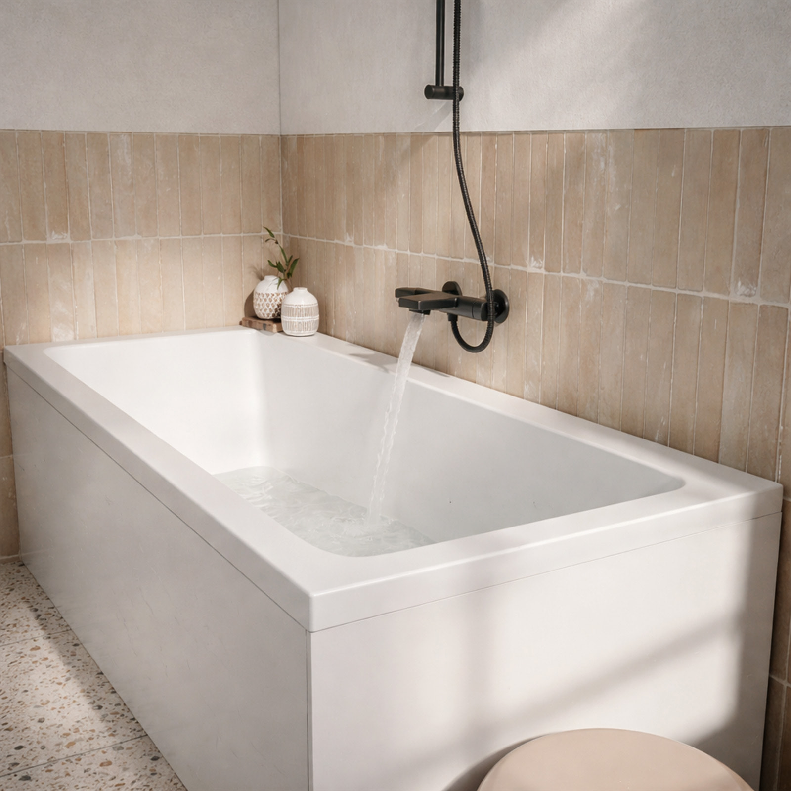 Tablier de Baignoire Blanc Mat 180x50x2.5 cm - 100% Acrylique