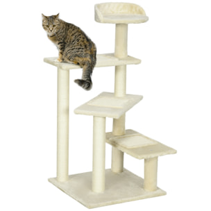 Árbol Rascador de Gato de Sisal Natural 50x50x100cm Beige