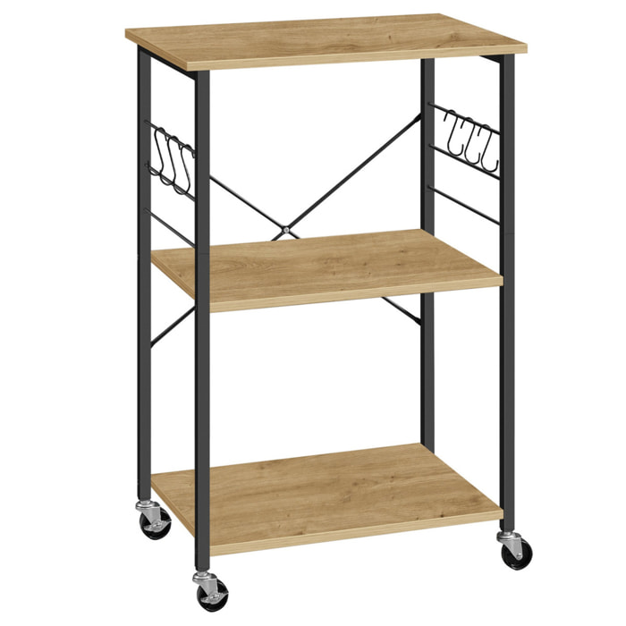Carrello da cucina industrial Artisan in legno e metallo