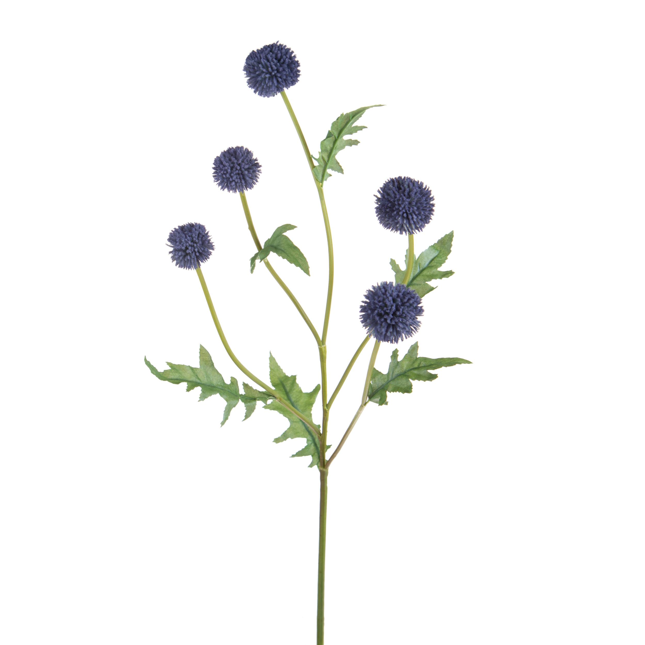 Echinops per 5 74 Cm - Pezzi 4 - 30X74X35cm - Colore: Blu - Bianchi Dino - Fiori Artificiali