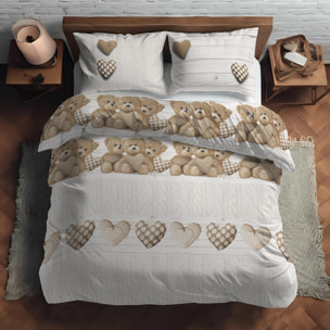 Parure copripiumno orsetti beige