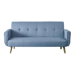 Canapé scandinave convertible 3 places Bleu OLIVER