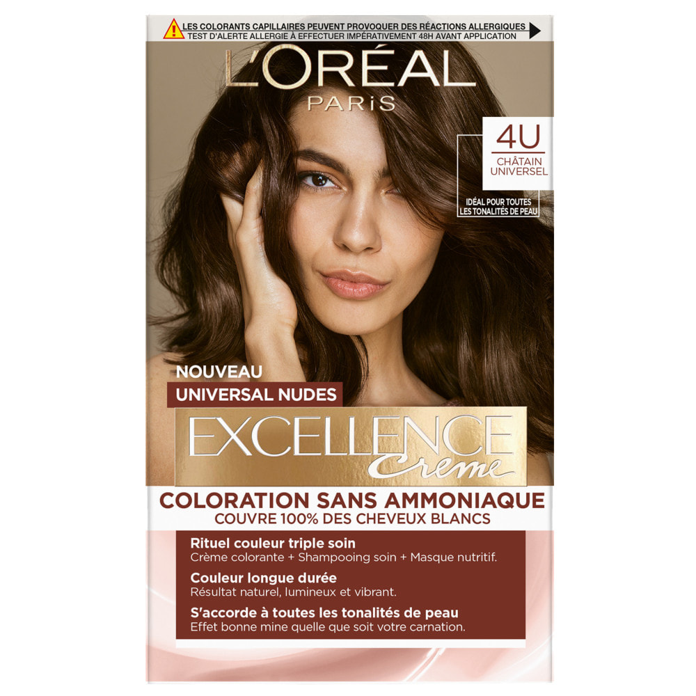 L'Oréal Paris Excellence crème Universal nudes Coloration 4 Châtain