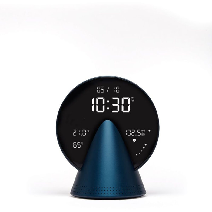Radio réveil LEXON Conic Clock avec fonction Bluetooth Bleu