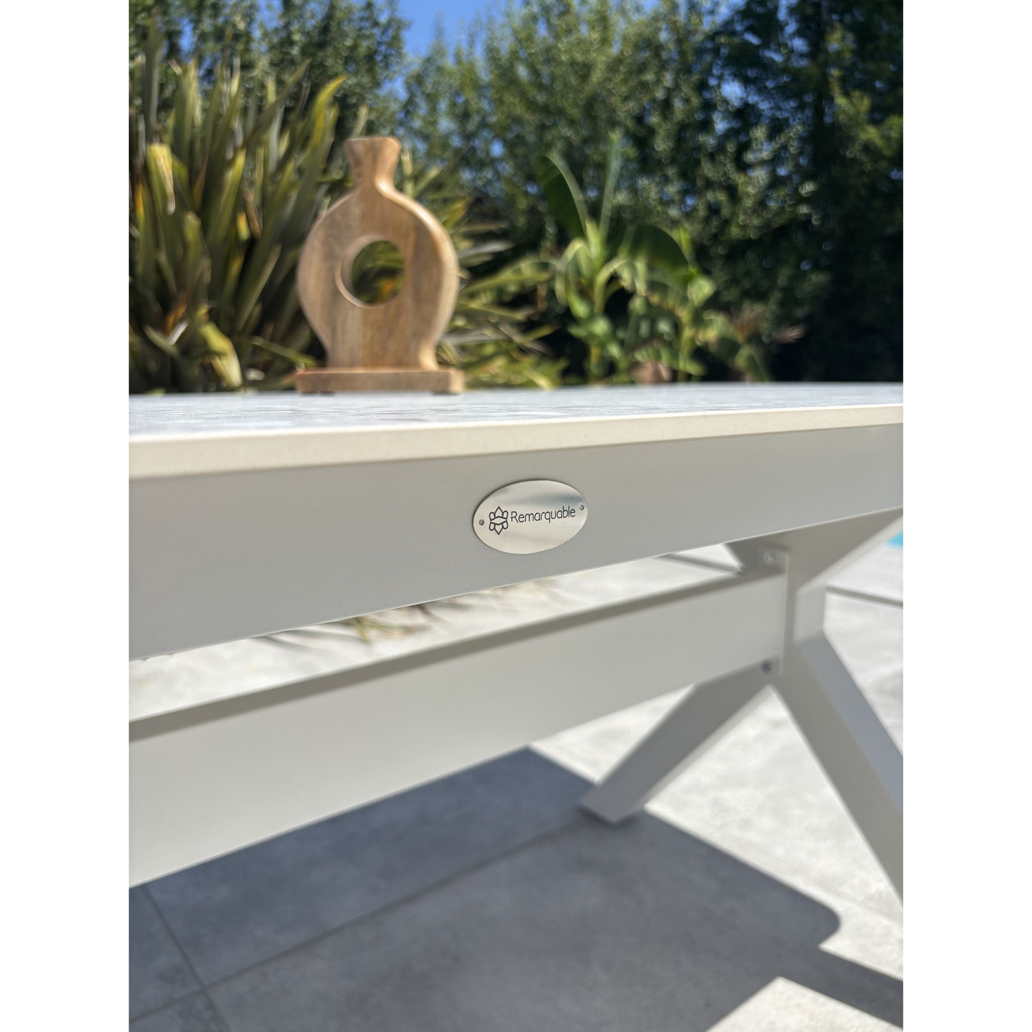 ABELLA - Table de jardin 8 places - Blanc