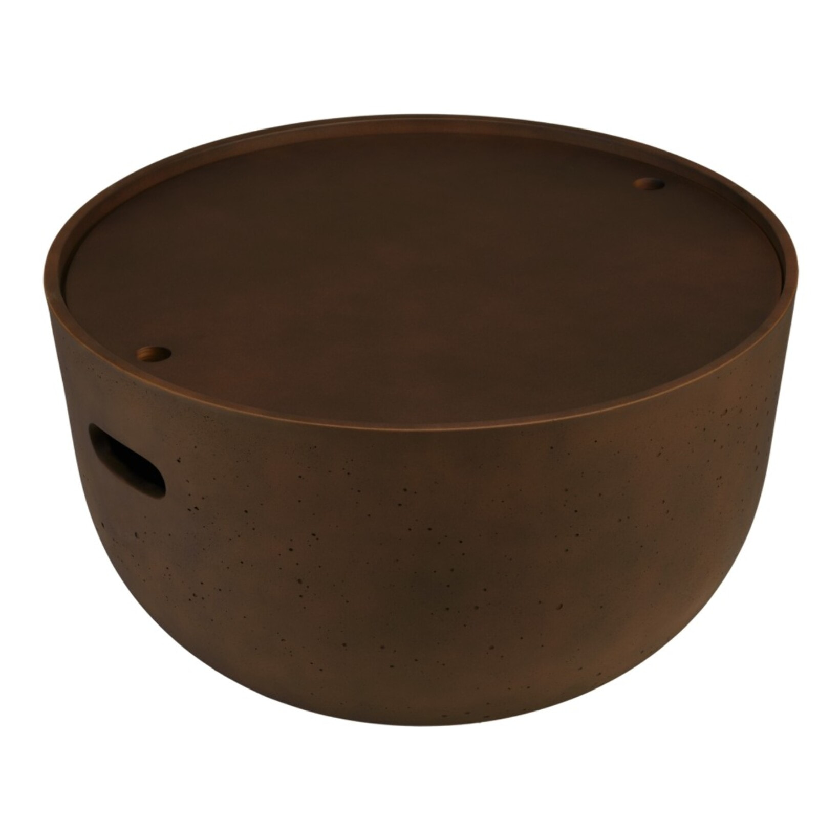 NESTOR - Table basse ronde en béton marron D58cm