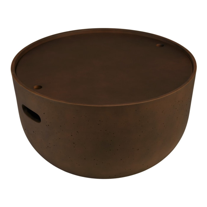 NESTOR - Table basse ronde en béton marron D58cm