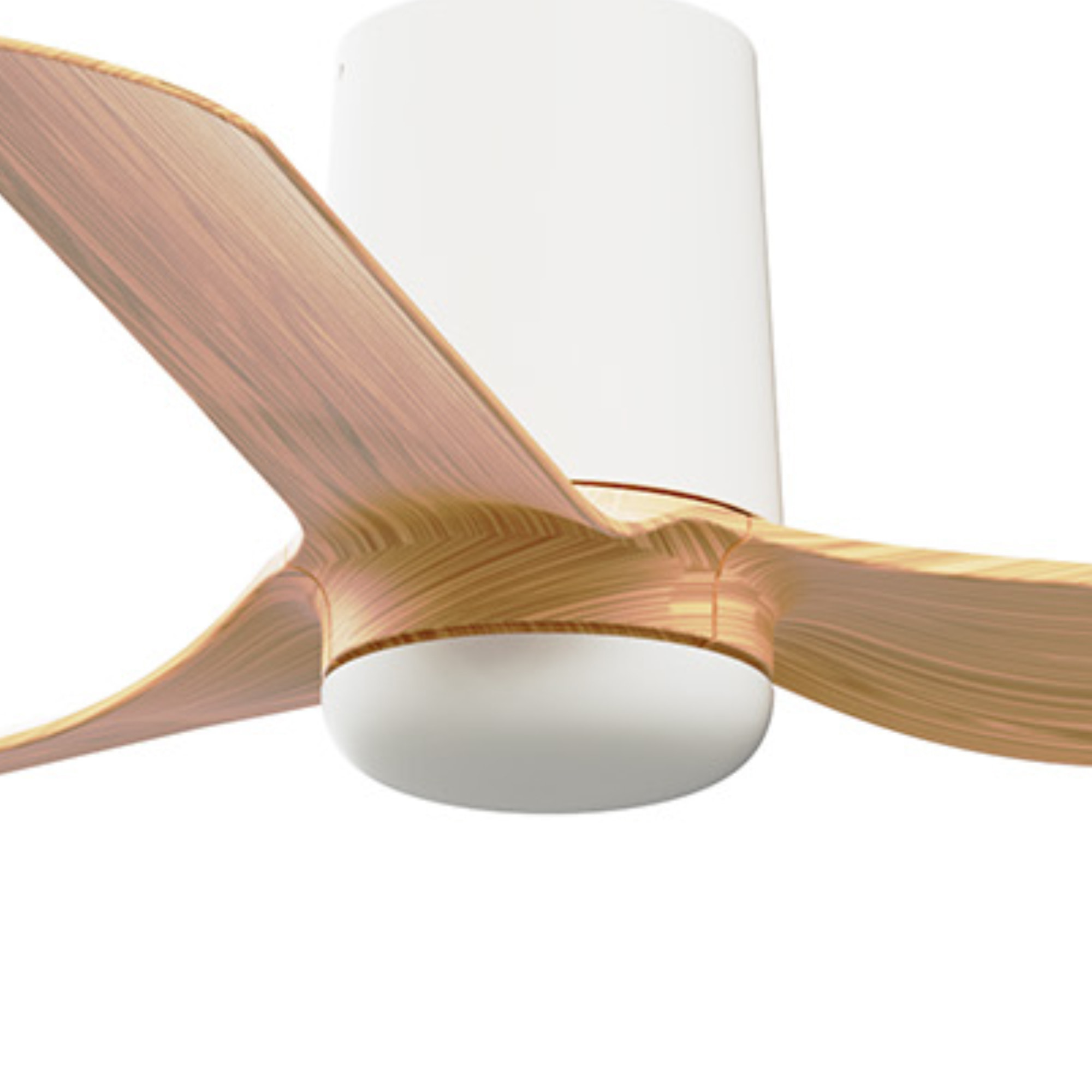 MINI PUNT TUB S LED Ventilateur de plafond blanc/bois clair TUYA