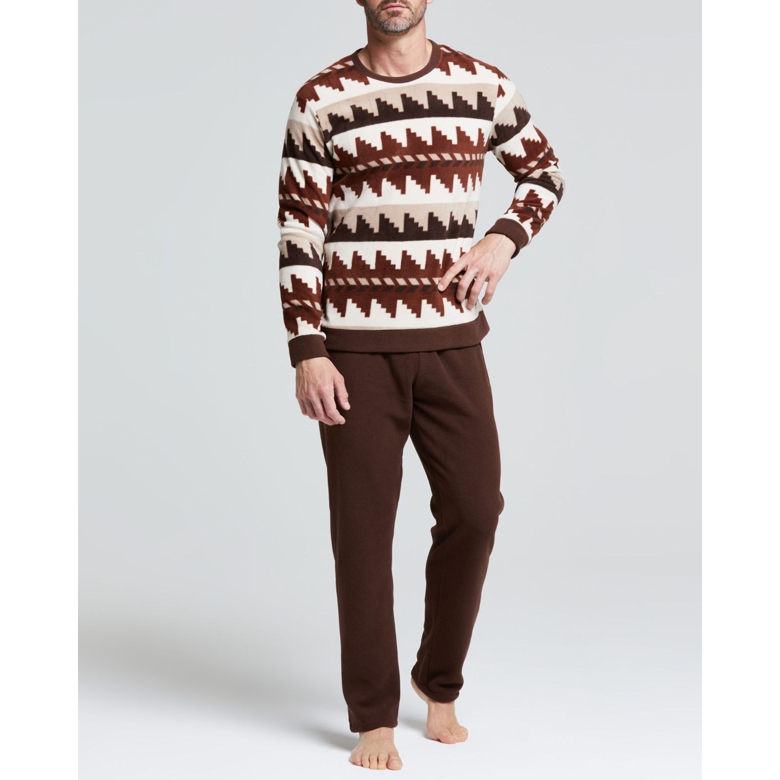Pigiama lungo micropolar Cacao